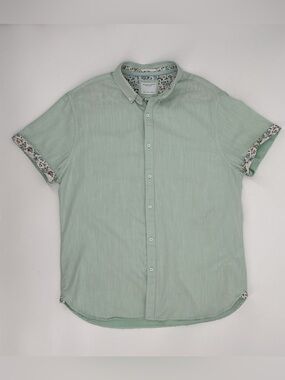 Denim & Flower Ricky Singh Mint Green Short Sleeve Button-Down Shirt